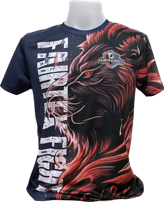 Fairtex Fight T-Shirt Lion Black Red