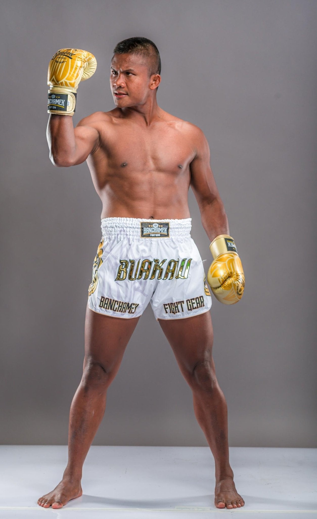 Buakaw Shorts BSH3 WHITE GOLD Buakaw