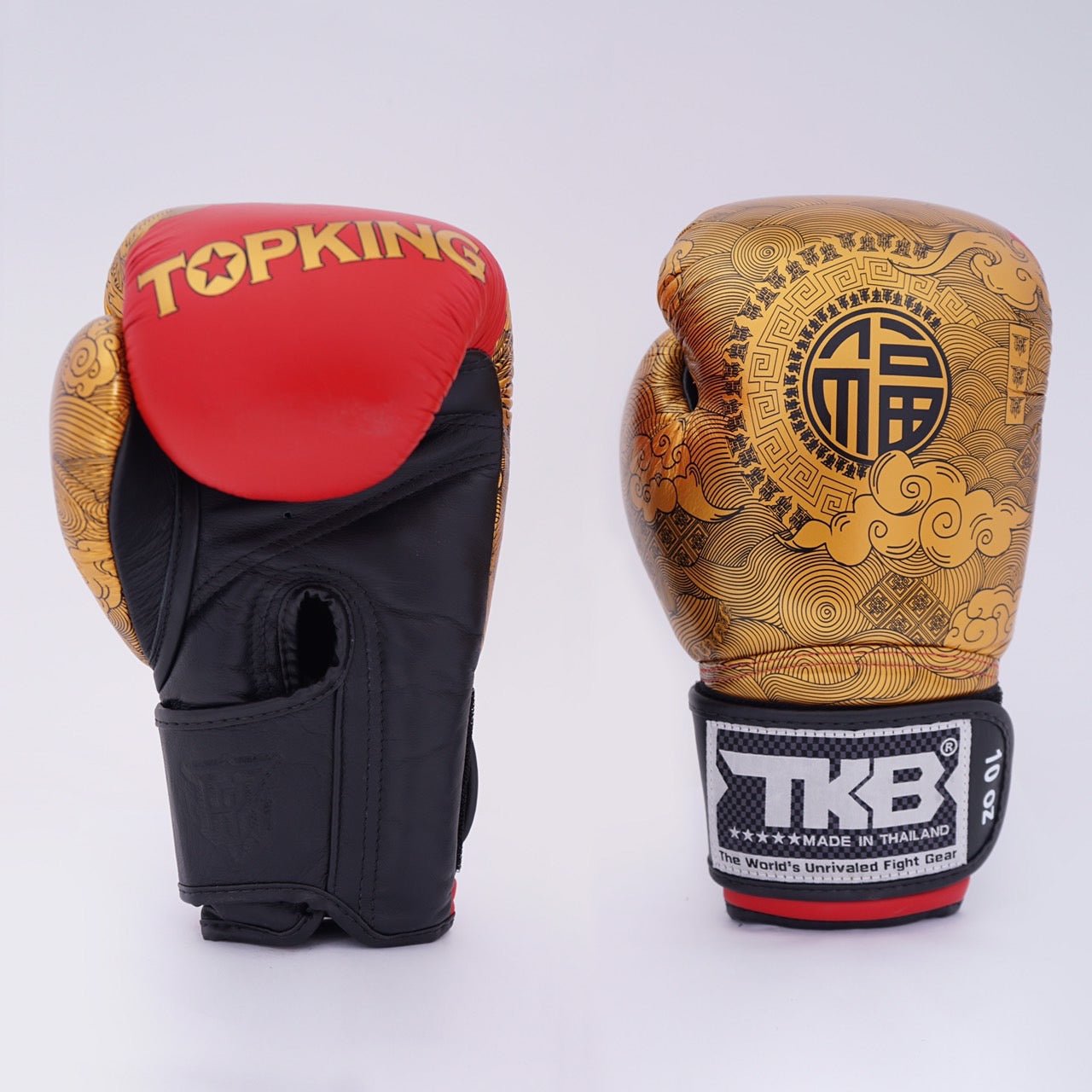 Top King Boxing Gloves TKBGCT-CN01 Red with 'FOOK' & "DOUBLE HAPPINESS" Top King