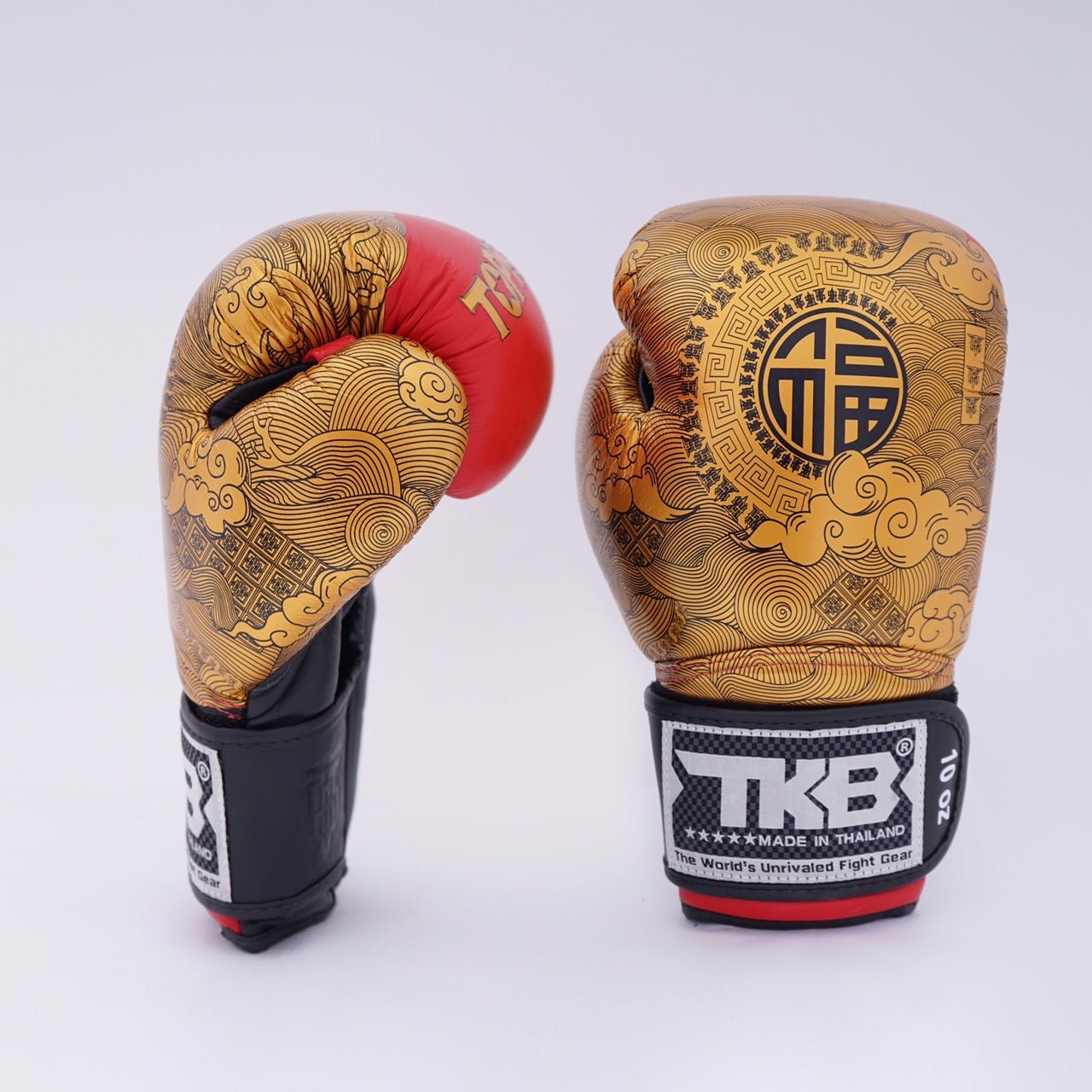 Top King Boxing Gloves TKBGCT-CN01 Red with 'FOOK' & "DOUBLE HAPPINESS"