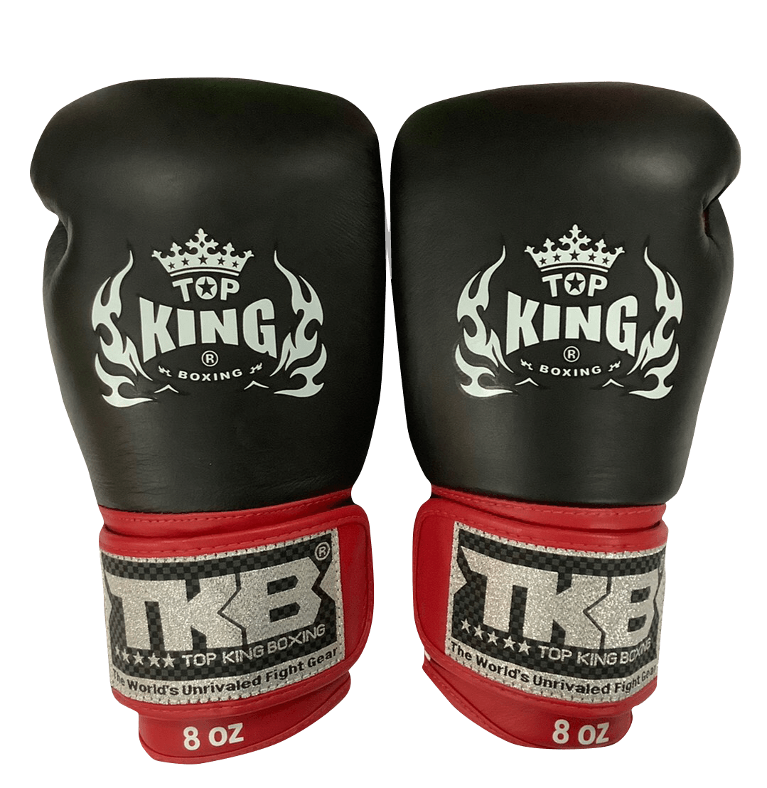 Top King Boxing Gloves Ultimate Velcor TKBGUV Black White Red - SUPER EXPORT SHOP
