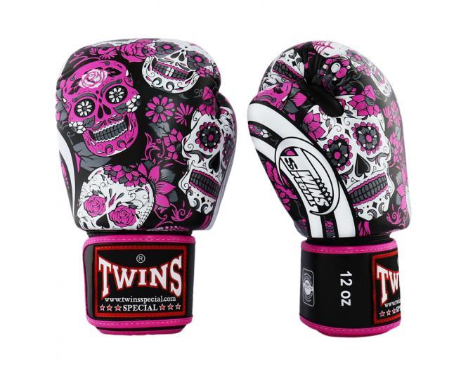 Twins Special BOXING GLOVES FBGVL3-53 SKULL PINK/BLACK